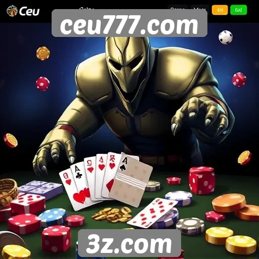 Variedade de jogos oferecidos no site ceu777.com